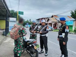 Ciptakan Kondisi Tertib Hukum dan Disiplin Lalin, Dansubdenpom XIV/1-2 Bantaeng Gelar Operasi Gaktib