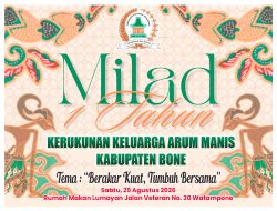 Sambut Harlah Ke-1, Kerukunan Keluarga Arum Manis Bone Usung Tema “Berakar Kuat, Tumbuh Bersama”